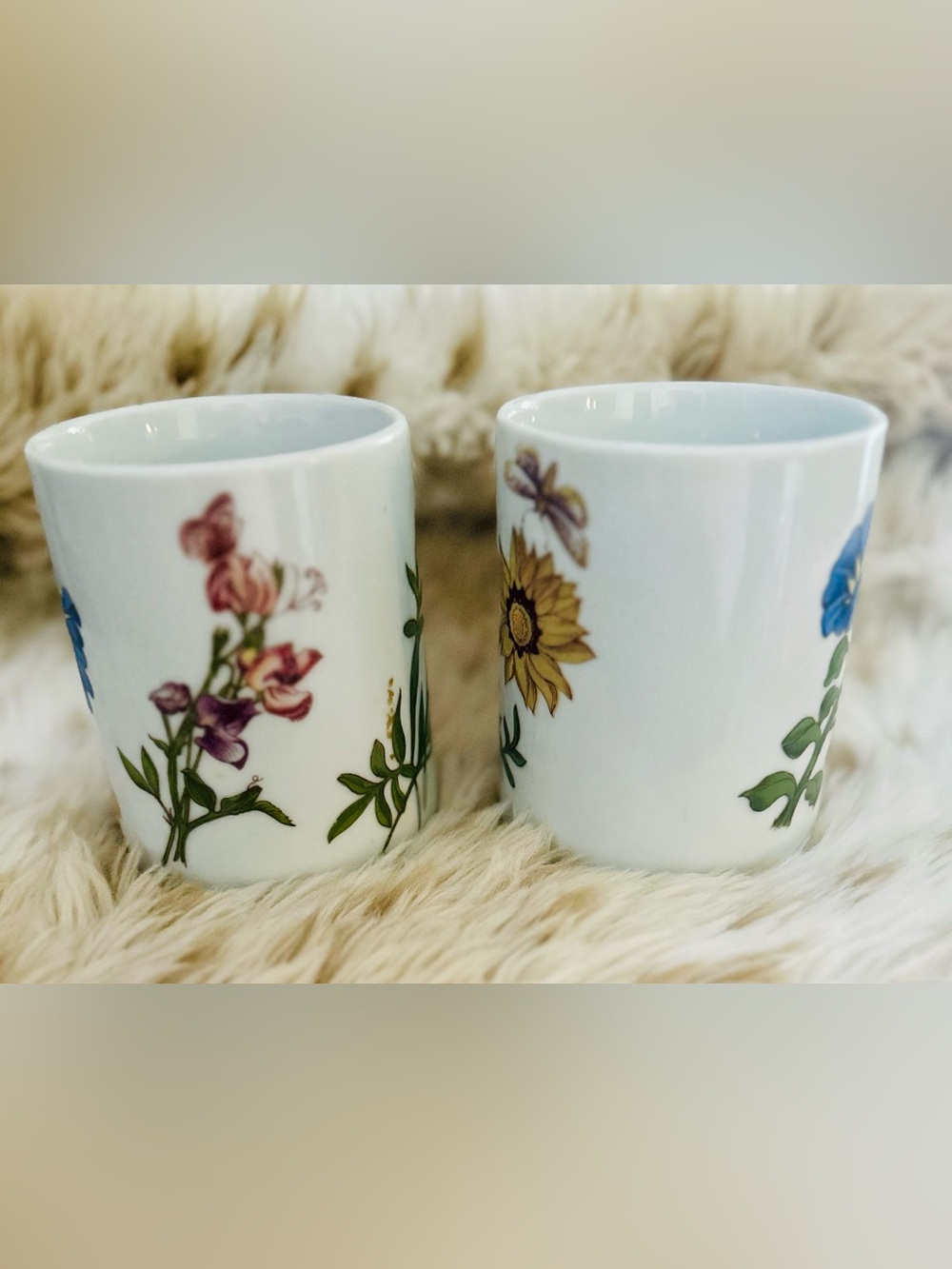 BIA Cordon Bleu Vintage Botanical Porcelain Mug Set Yellow Flower Cottagecore - Picture 3 of 6
